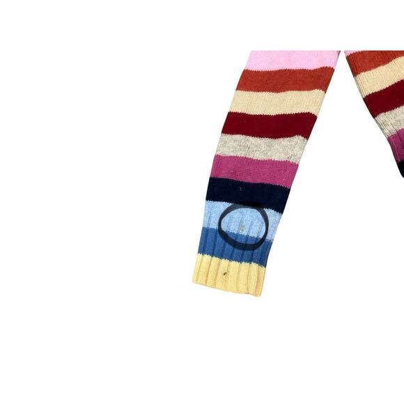 Old Navy Vintage Y2K 100% Lambs Wool Turtleneck Sweater Women Stripe Rainbow - Picture 4 of 5